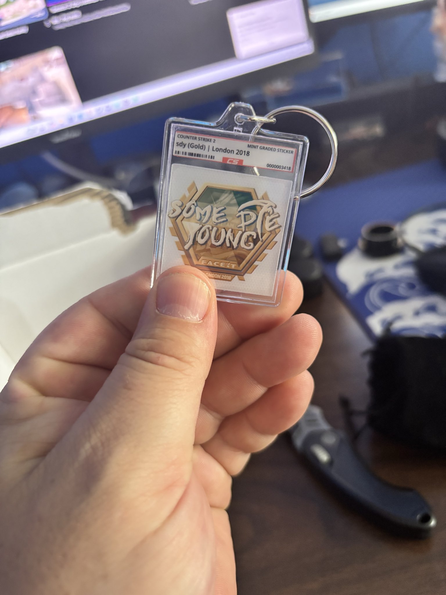 sdy gold keychain